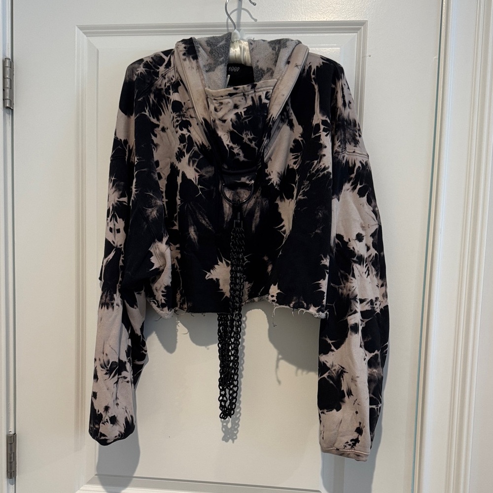 Current Mood cropped chain hoodie